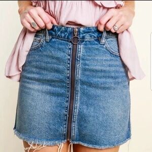 FP We The Free Zip It Up Denim Mini Skirt